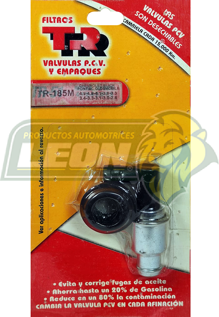 VALVULA PCV C15 SUBURBAN 4.1L L6 75-78, C1500 PICK-UP 4.1L L6 1974, C25 4.1L, 4.8L L6 79-80, C2500 SUBURBAN 4.8L L6 1974, C35 4.8L L6 74-78, C3500 PICK-UP 4.1L L6 1974, NOVA 4.1L L6 74-78, BLAZER 4.1L L6 1974, C10 4.1L L6 75-84, 4.8L L6 75-84, C10 PICK-UP 4.1L L6 1974, 4.8L L6 1974, C10 SUBURBAN 4.1L L6 74-80, 4.8L L6 1974, 5.0L V8 82-84, 5.7L V8 82-84, C20 PICK UP 4.1L L6 75-84, 4.8L L6 1974, C20 SUBURBAN 4.1 L6 1974, 4.8L L6 74-82, 5.0L V8 82-84, C30 4.8L L6 75-86, 4.8L L6 75-86, C30 PICK-UP 4.8L L6 1974, C50 4.8L L6 1974, C60 4.8L L6 80-86, C70 6.0L V8 80-89, 7.0L V8 80-89, CAMARO 4.1L L6 74-79, CAPRICE 4.1L L6 1974, G10 4.1L L6 75-84, G10 VAN 4.1L L6 1974, G20 4.1L L6 1974, G20 VAN 4.8L L6 1974, G30 4.1L L6 1976, IMPALA 4.1L L6 1974, K10 4.8L L6 75-76, 4.8L L6 75-76, K10 PICK-UP 4.1L L6 1974, K10 SUBURBAN 5.0L V8 82-84, K20 4.1L L6 75-76, K20 SUBURBAN 4.8L L6 74-82, 5.7 V8 83-84, K30 4.8L L6 77-86, K5 BLAZER 4.1L L6 75-82, 5.0L V8 82-84, MALIBU 4.1L L6 74-77, MONTE CARLO 3.8L V6 80-81, MONZA 2.5L L4 79-80, NOVA 4.1L L6 74-79, P10 VAN 4.1L L6 1974, P20 VAN 4.8L L6 1974, P30 4.1L L6 1979, 4.8L L6 1974, CHRYSLER 300 6.8L V8 60-65, 6.3L V8 62-66, 7.0L V8 1963, 7.2L V8 66-69, IMPERIAL 6.7L V8 60-65, 7.2L V8 66-69, NEW YORKER 7.0L V8 1963, 7.2L V8 66-69, NEWPORT 6.7L V8 66-69, TOWN & COUNTRY 6.3L V8 60-69, 6.7L V8 60-65, 5.9L V8 61-64, 7.0L V8 66-69, WINDSOR 6.3L V8 60-61, DODGE CORONET 3.7L L6 65-69, 5.2L V8 65-69, DART 2.8L L6 65-66, 3.7L L6 67-69, 5.2L V8 68-69, 330 3.7L L6 63-64, 5.2L V8 63.64, 5.9L V8 63-64, 6.3L V8 63-64, 6.7L V8 63-64, 6.7L V8 63-64, 7.0L V8 63-64, 440 3.7L L6 63-64, 5.2L, 5.9L, 6.3L, 6.7L, 7.0L V8 63-64, 4.5L V8 1964, 880 5.9L, 6.3L V8 63-64, 7.0 V8 63-64, A100 2.8L, 3.7L, 4.5L V8 64-66, A100 PICK-UP 2.8L L6 64-69, A108 VAN 2.8L, 3.7L L6 67-68, CHARGER 4.5L V8 66-67, 5.9L V8 66-69, D-100 PICK-UP 5.2L V8 68-69, 5.2L V8 68-69, D100 SERIES 2.8L L6, D-200 PICK-UP 3.7L L6 68-69, D200 SERIES 3.7L L6 61-67, D-300 PICK-UP 5.2L V8 68-69, 5.2L V8 68-69, D300 SERIES 3.7L L6 61-67, 5.2L V8 63-67, DART 2.8L L6 61-69, 3.7L L6 61-69, 5.2L V8 61-62, 6.7L V8 61-65, LANCER 2.8L L6 61-62, 3.7L L6 61-62, M300 5.2L V8 68-69, MONACO 6.3L V8 65-69, 6.7L V8 65-69, 6.7L V8 1965, P100 4.1L L6 62-64, 2.8L L6 65-66, 3.7L L6 1968, P200 4.1L L6 61-64, 2.8L L6 65-66, 2.8L, 3.7L L6 1961, POLARA 5.2L V8 61-69, 5.9L V8 61-64, 6.3L V8 61-69, 6.7L V8 61-65, BUICK APOLLO 4.1L L6 74-75, CENTURY TURBO 3.8L V6 79-80, CENTURY 3.0L V6 82-83, 3.8L V6 84-88, ELECTRA 3.8L V6 85-87, LESABRE 3.8L V6 78-86, 3.0L V6 1986, REGAL 3.8L V6 78-82, RIVERA 3.8L V6 79-87, SKYLARK 3.0L V6 86-88, SOMERSET REGAL 3.0L V6 86-87, CHECKER MARATHON 4.1L L6 74-79, GMC C6000 4.8L L6 80-86, CABALLERO 4.4L V8 1980, JIMMY 4.8L L6 1974, P25 4.8L L6 1973, P25 4.8L L6 1973, SPRINT 4.1L L6 73-77, OLDSMOBILE 98 3.8L V6 85-87, CUTLASS 4.1L L6 75-76, DELTA 88 3.0L V6 1986, OMEGA 4.1L L6 74-76, PLYMOUTH BARRACUDA 2.8L L6 64-66 (METALICA) (INC. EMPAQUE)
