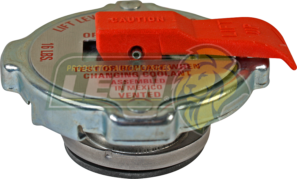 TAPON RADIADOR 16 Lbs. CON PALANCA CHRYSLER CIRRUS 2.0, 2.4, 2.5L, VOYAGER Y GRAND VOYAGER 3.3, 3.8L, TOWN & COUNTRY 3.3, 3.8L, CARAVAN2.4, 3.0, 3.3L, DURANGO 3.9, 5.2, 5.9L, STRATUS 2.0, 2.4, 2.5L, G.M. IMPALA 3.4, 3.8L, LUMINA 3.1, 3.4, 3.8L, VENTURE 3.4L, JEEP CHEROKEE 2.5, 4.0L, GRAND PRIX 3.1, 3.8L, MONTANA 3.5L GATES