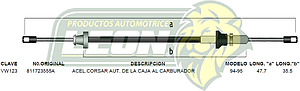 CHICOTE ACEL. CORSAR AUT. DE LA CAJA DE VELOC. AL CARBURADOR 94-95