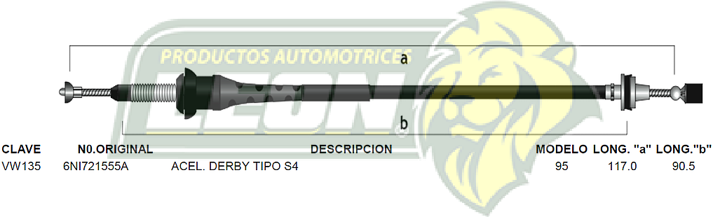 CHICOTE ACEL. DERBY TIPO S4 95