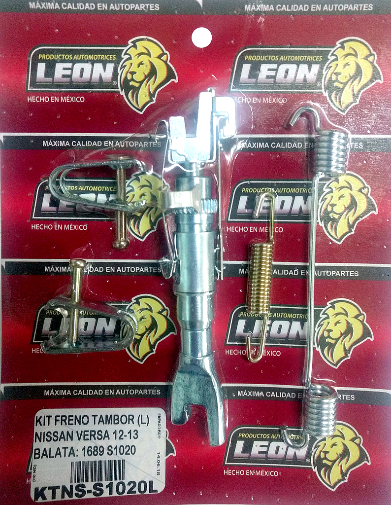 KIT FRENO TAMBOR (L) NISSAN VERSA 12-18, MICRA 10-13, MARCH 12-16, NOTE 14-16, SENTRA B17 16-17, VERSA 12-18, DODGE NEON 18-19 1689 S1020, 1740 S1094, 1X33 FT113 KT419