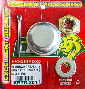 KIT TUERCA (1) R.T. G.M. MATIZ CASTILLO 16x1.50 mm LL.1” 3/16