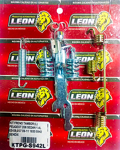 KIT FRENO TAMBOR (L) PEUGEOT 206 SEDAN 1.4L 03-17, 207 09-11 BENDIX, NISSAN APRIO 05-17, RENAULT CLIO 02-10, SANDERO 10-16, STEPWAY 10-16 1633 S942, 1695 S1029, 1Y16Z F035 KT801L