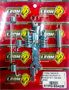 KIT FRENO TAMBOR (R) PEUGEOT 206 SEDAN 1.4L 03-17, 207 09-11 BENDIX, NISSAN APRIO 05-17, RENAULT CLIO 02-10, SANDERO 10-16, STEPWAY 10-16 1633 S942, 1695 S1029, 1Y16Z F035 KT801R