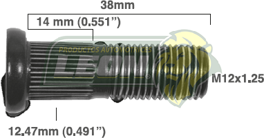 BIRLO RUEDA SUZUKI SWIFT, GRAND VITARA 07-13 R.D. Y R.T. 12x1.25x38 mm ESTRIADO 12.47x14 mm (BR76-002RP)