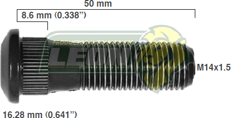 BIRLO RUEDA ISUZU CAMIONETA ELF 200 09-13 R.T. 14x1.50x50 mm ESTRIADO 8.60x16.28 mm (R)