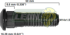 BIRLO RUEDA ISUZU CAMIONETA ELF 200 09-13 R.T. 14x1.50x50 mm ESTRIADO 8.60x16.28 mm (R)