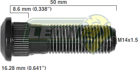 BIRLO RUEDA ISUZU CAMIONETA ELF 200 09-13 R.T. 14x1.50x50 mm ESTRIADO 8.60x16.28 mm (L)