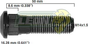 BIRLO RUEDA ISUZU CAMIONETA ELF 200 09-13 R.T. 14x1.50x50 mm ESTRIADO 8.60x16.28 mm (L)