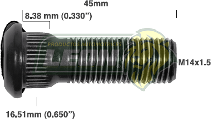 BIRLO RUEDA HONDA ODYSSEY 07-13 R.D. Y R.T. 14x1.50x45mm ESTRIADO 8.38x16.51 mm