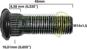 BIRLO RUEDA HONDA ODYSSEY 07-13 R.D. Y R.T. 14x1.50x45mm ESTRIADO 8.38x16.51 mm