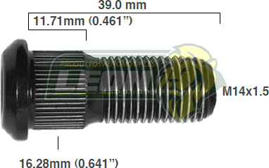 BIRLO RUEDA ISUZU CAMIONETA ELF 200 09-13 R.D. 14x1.50x39 mm ESTRIADO 11.71x16.28 mm (L)