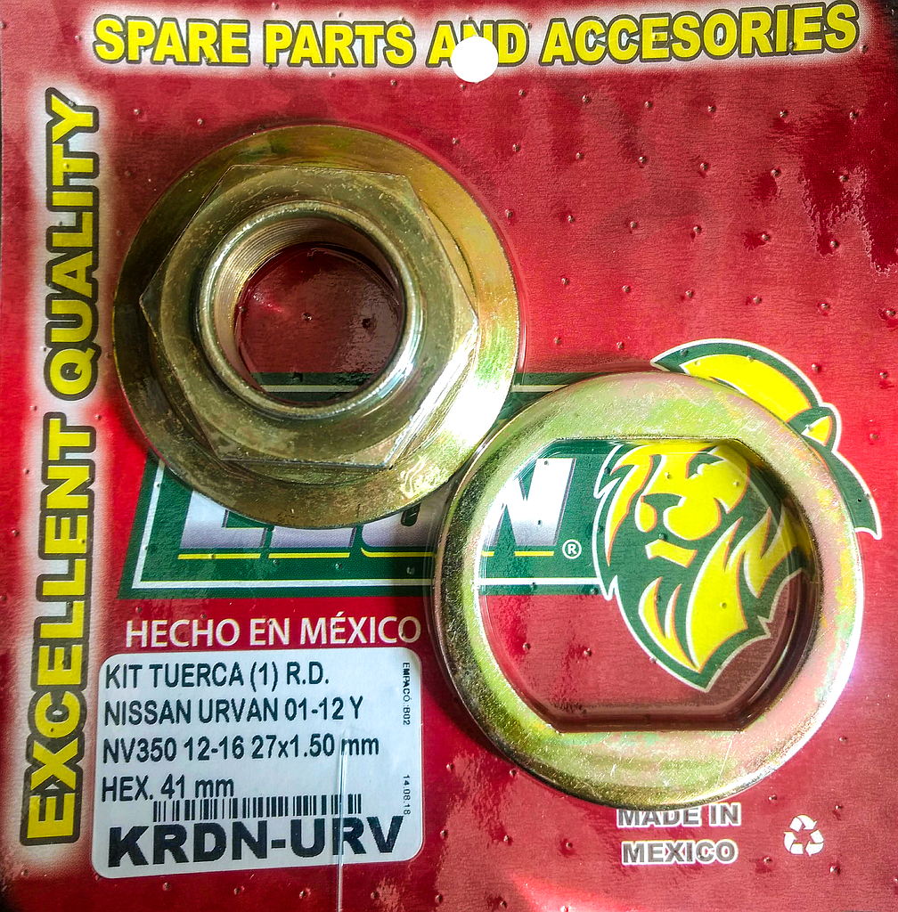 KIT TUERCA (1) R.D. NISSAN URVAN 01-12, NV350 12-16 27x1.50 mm (JRD102)