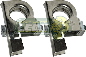 TERMINAL BATERIA LAMINA NIQUELADA UNIVERSAL, MODELOS NUEVOS Cal. 17 (JGO. c/2 pzas..)