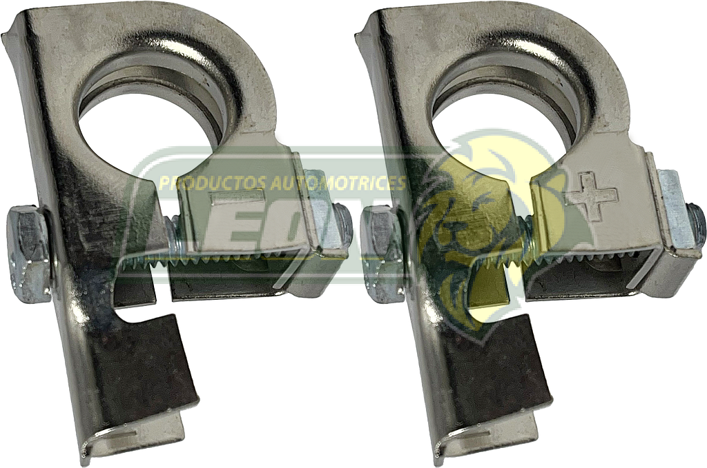 TERMINAL BATERIA LAMINA NIQUELADA UNIVERSAL, MODELOS NUEVOS Cal. 17 (JGO. c/2 pzas..)
