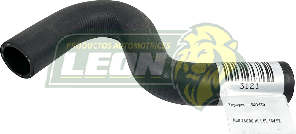 MANGUERA (521416) RAD. SUP. NISSAN 200SX 1.6L 95-98, NX 1.6L 91-93, TSUBAME 1.6L 93-04, TSURU III 1.6L 92-17 (61757, 71540, CH180011, 21918, KMA3084, 21501F4100, 21501F4200, 1657111110)ALTO: 14 cm, LARGO: 24 cm, ØI: 28 mm, ØE: 28 mm