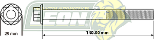 TORNILLO CABEZA MOTOR G.M. 1.4L CHEVY, JOY, SWING, MONZA 94-03 ($ x pza.) 10x1.25 mm, LGO. 140 mm, LL. TORX 29 mm