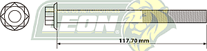 TORNILLO CABEZA MOTOR NISSAN 1.6L 16V DOHC PLATINA 02-08, APRIO 07-08 ($ x pza.) 10x1.50 mm, LGO. 117.7 mm, LL. TORX.