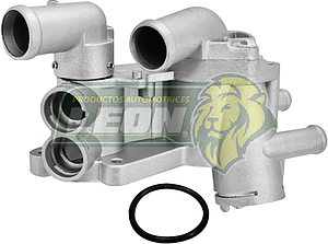 TOMA AGUA VW POLO 03-07 1.6L (2 BULBOS 6 SALIDAS, CAJA REGULADORA SIN PIPA LATERAL) (ALUMINIO)