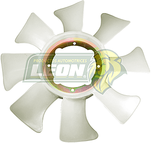 VENTILADOR PLASTICO ICHIVAN, PK-UP 2.4L, D21 93-03, Z24 87-92 c/POLEA TERMICA HO741, HO747 8 ASPAS 4 HOYOS CENTRO DE METAL ØI: 12-14.3 cm, ØE: 39.7 cm