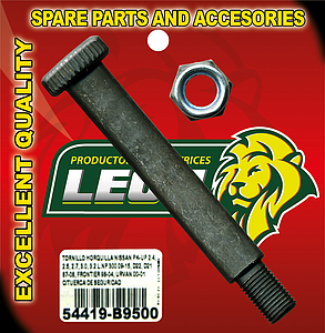 TORNILLO HORQUILLA NISSAN PK-UP 2.4, 2.5, 2.7, 3.0, 3.2L NP300 09-15, D22, D21 87-08, FRONTIER 98-04, URVAN 00-01 C/TUERCA DE SEGURIDAD LEON