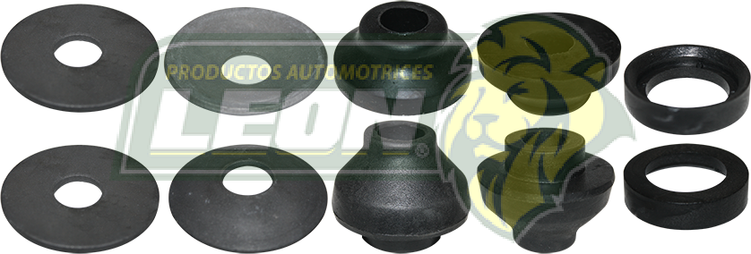 GOMA TIRANTE SUSPENSION FORD BRONCO U150 4X4 80-96, F100 4X2 80-86, F150 4X2 80-86, F150 4X4 80-86, F250 4X2 80-98, F350 4X2 80-98, MICROBUS 80-98 (K-8359, 64370, 56203) (JGO. c/10 pz.) LEON