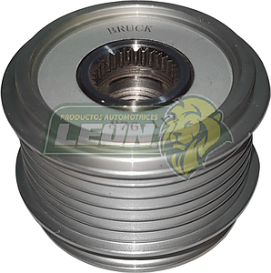 POLEA ALTERNADOR VW A4, NEW BEETLE, BORA, POLO, EUROVAN, CRAFTER, TIGUAN, SHARAN 02-08, VENTO 14-15, CADDY 16-19, JETTA A6 10-14, PASSAT 06-16, JETTA A7 15-19, GOLF 10-14, SEAT LEON 06-13, IBIZA 09-15 (DE CLUTCH, 6 HILOS)