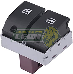 INTERRUPTOR ó SWITCH “LEVANTAVIDRIOS” VW POLO 1.6L 03-07, LUPO 1.6L 05-09, CROSS FOX 1.6L 06-17, POINTER 1.8L 05-09, GOL 09-12 (COMANDO DOBLE) DELANTERO (L) (PARA AUTOS CON 4 PUERTAS, CONTROLA LOS CRISTALES TRASEROS)