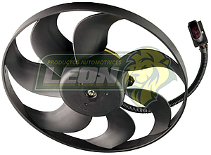 MOTOVENTILADOR VW NEW BEETLE 2.0L 98-10, POLO 1.6L 03-07, LUPO 1.6L 05-09, SEAT IBIZA 1.6L 03-08, CORDOBA 1.6L 03-09 “TIPO TEMIC” 250/60W, 345 mm (CONECTOR DE TRES ENCHUFES)
