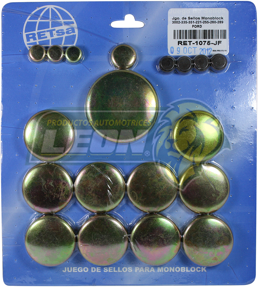 JUEGO SELLO MONOBLOCK FORD M.221, 255, 260, 289, 302, 335, 351N FIERRO