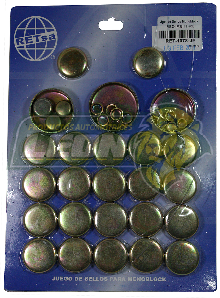 JUEGO SELLO MONOBLOCK PERKINS 354 FASE I Y II 6 Cil. FIERRO