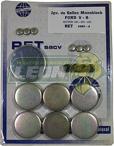 JUEGO SELLO MONOBLOCK FORD M.330, 352, 359, 360, 361, 389, 390, 391, 406, 427, 428 FIERRO