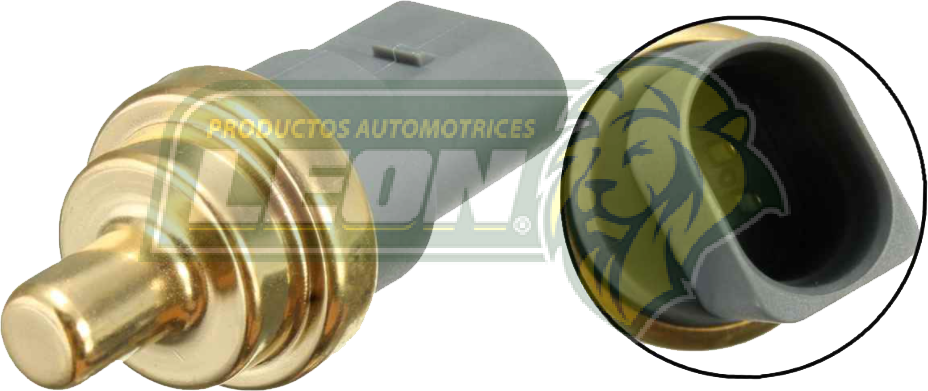 BULBO (SENSOR) TEMPERATURA VW GOLF A4 2.0L 99-07, JETTA A4 2.5L 11-18, GOL 1.6L 09-20, BEETLE 2.0L 99-11, BORA 2.5FSI 05-10, AMAROK 2.0TSI 10-20 (2 POLOS COLOR GRIS)