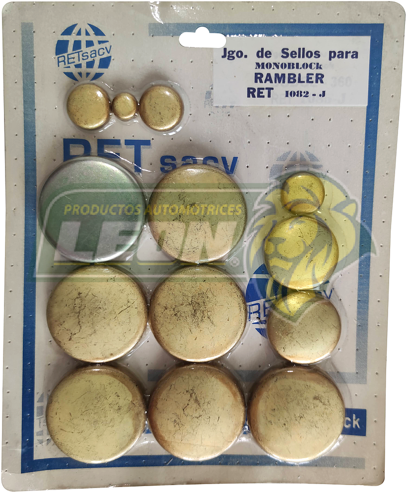 JUEGO SELLO MONOBLOCK RAMBLER 6C. M.192, 199, 232, 252, 258, 282, 332 LATON