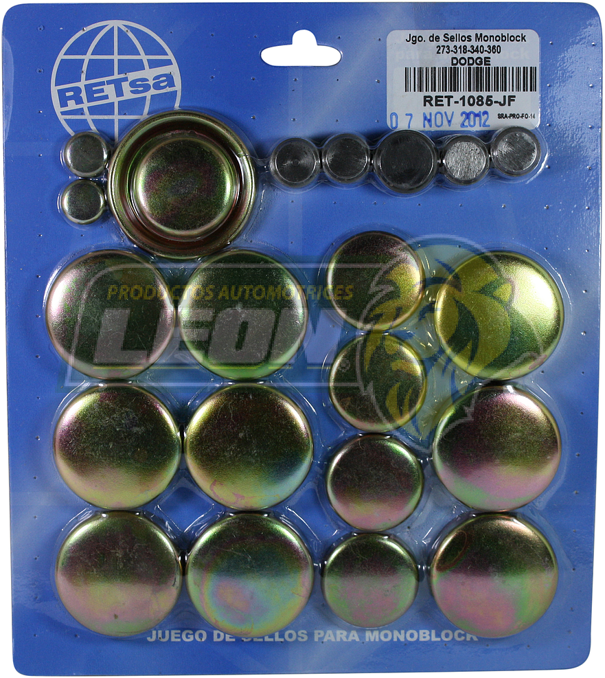 JUEGO SELLO MONOBLOCK DODGE 8C. M.237, 318, 340, 360 FIERRO