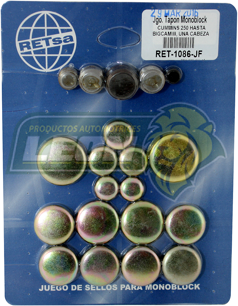 JUEGO SELLO MONOBLOCK CUMINS 250 HASTA BIG CAM 3 (UNA CABEZA) FIERRO
