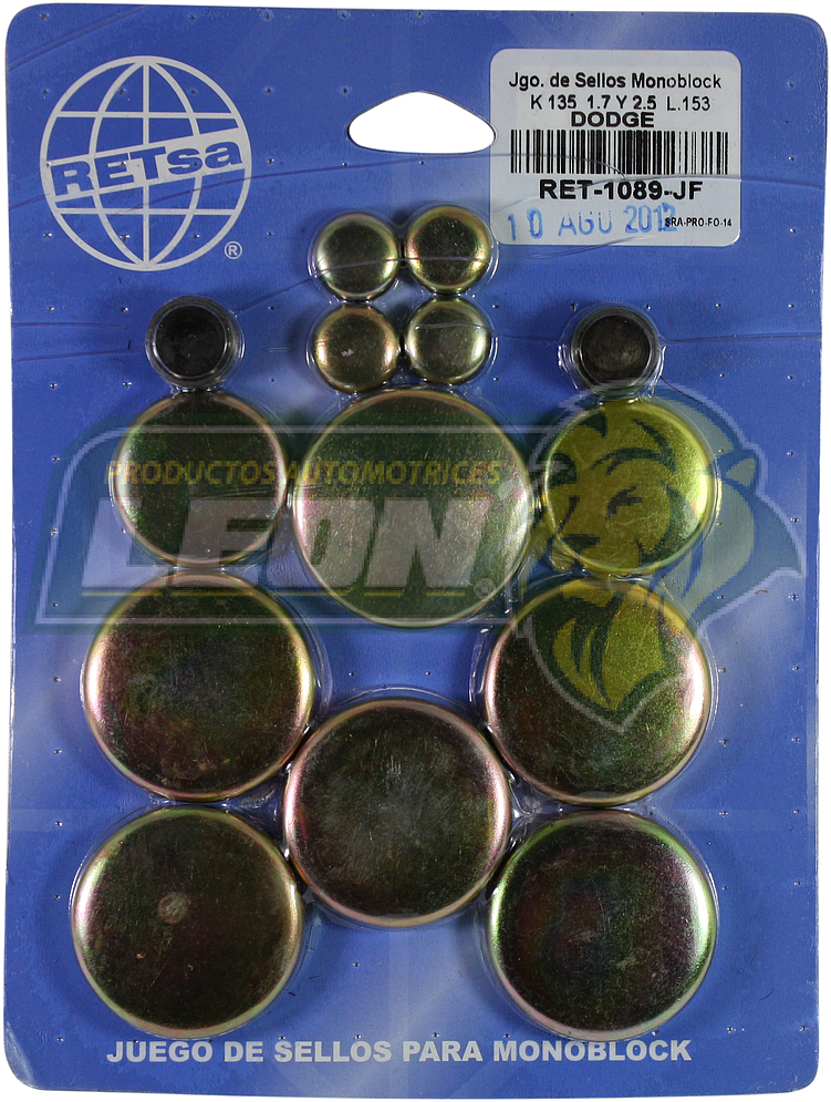 JUEGO SELLO MONOBLOCK DODGE “K” 4C. M.135, 153, 1.7, 2.2, 2.5L. FIERRO