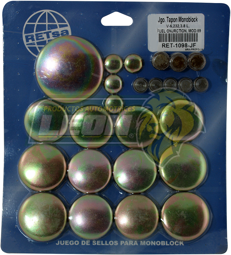 JUEGO SELLO MONOBLOCK FORD COUGAR, THUNDERBIRD M.232, 3.8L V6 F.I. 89 FIERRO