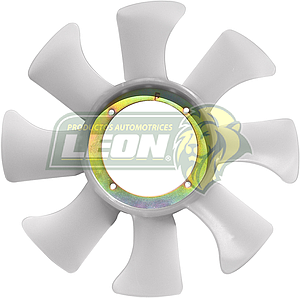 VENTILADOR PLASTICO NISSAN URVAN 01-05 2.4L, NP300 D22 02-12 HO777 8 ASPAS 4 HOYOS  CENTRO DE METAL ØI: 12.9 cm, ØE: 39.7 cm