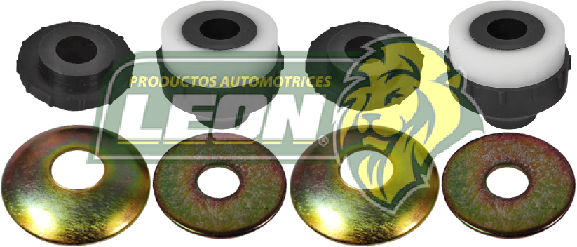 GOMA TIRANTE SUSPENSION FORD BRONCO U150 4X4 80-96, F100 4X2 80-86, F150 4X2 80-86, F150 4X4 80-86, F250 4X2 80-98, F350 4X2 80-98, MICROBUS 80-98 (K-8359, 64370, 56203) (JGO. c/10 pz.) POLIURETANO NEGRO