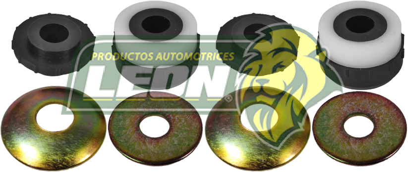GOMA TIRANTE SUSPENSION FORD BRONCO II 4X2 Y 4X4 84-90, EXPLORER 4X2 Y 4X4 91-1994, F100 4X2 87-96, F150 4X2 87-96, F150 4X4 87-96, F250 4X2 87-98, F350 4X2 87-98, MICROBUS 87-98, RANGER 4X2 Y 4X4 83-97, MAZDA NAVAJO 4X2 Y 4X4 92-94, PICK-UP 4X2 Y 4X4 B2300, B3000 Y B4000 94-97 (56201) (JGO. c/10 pz.) POLIURETANO NEGRO