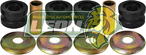 GOMA TIRANTE SUSPENSION NISSAN PK-UP 80-93 (KF200)(64410)(56216) "4 GOMAS + 2 TUBOS” POLIURETANO NEGRO