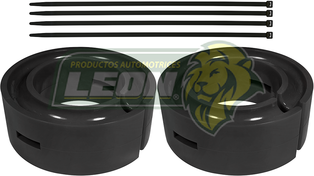 AUMENTO o ESTABILIZADOR DE RESORTE DE SUSPENSION Ø: 6.5” ALT.: 1” 1/4 POLIURETANO NEGRO (KIT)