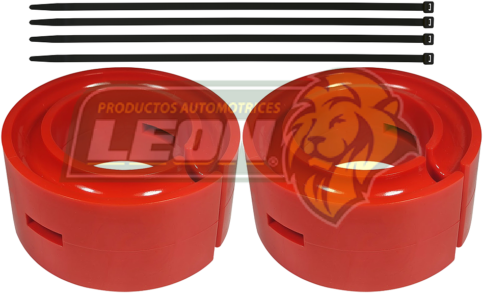 AUMENTO o ESTABILIZADOR DE RESORTE DE SUSPENSION Ø: 5” ALT.: 1” 1/2 “KIT” NARANJA