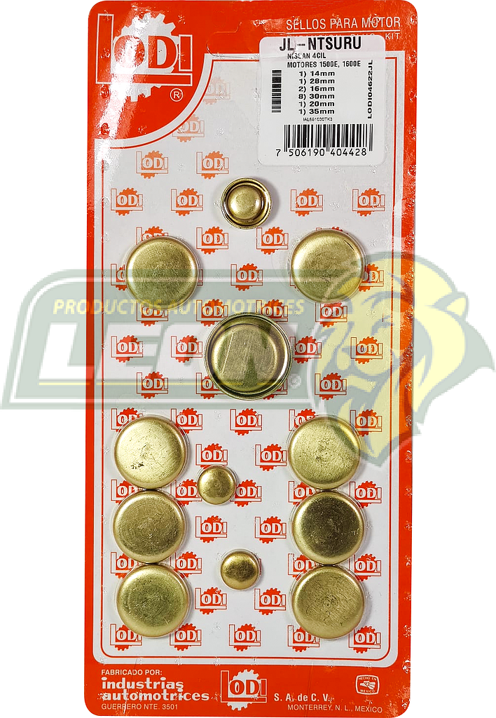 JUEGO SELLO MONOBLOCK LATON NISSAN L4 1.6L 8V.TSURU I 84-87, II 88-92, III 93-95