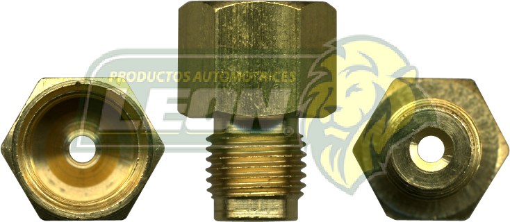 CONEXION (USA) TUERCA HIBROVAC R. EXT.: 1/2-20H. TUBO DE 5/16 ENTRA CONEX-041 R. INT.: 9/16-18H TUBO DE 3/16 Y 1/4 USA CONEX-653 Y CONEX-654