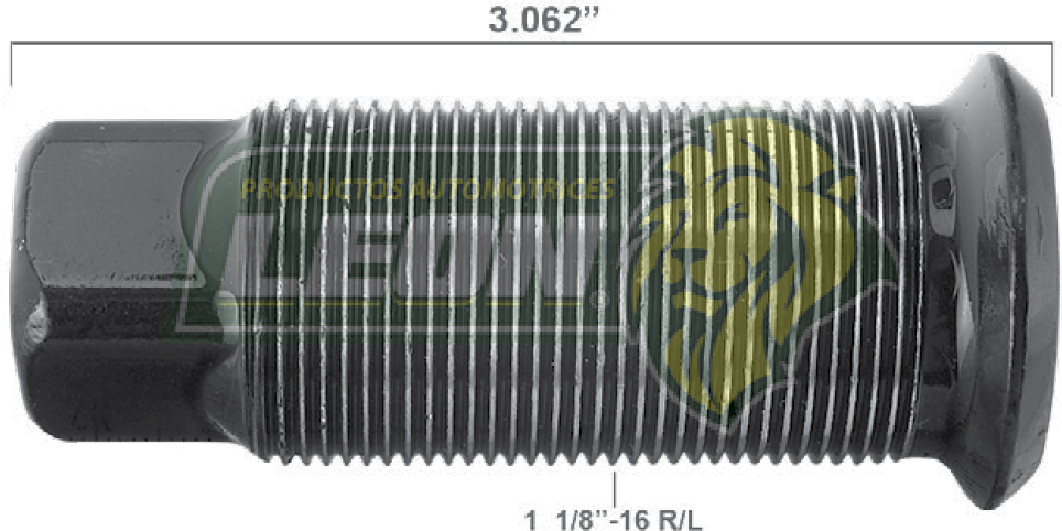 BIRLO RUEDA SERVICIO PESADO 1” 1/8-16H (L) L: 3.062” GRADO 8 “CAPUCHON” PAVONADO