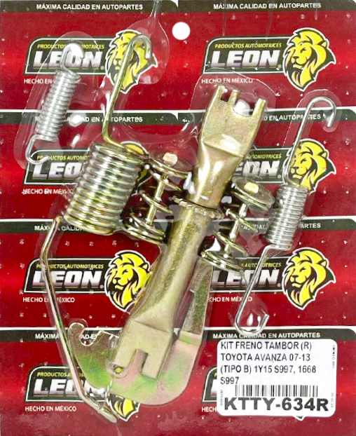 KIT FRENO TAMBOR (R) TOYOTA AVANZA 07-13 (TIPO B) 1Y15 S997, 1668 S997 KT634R