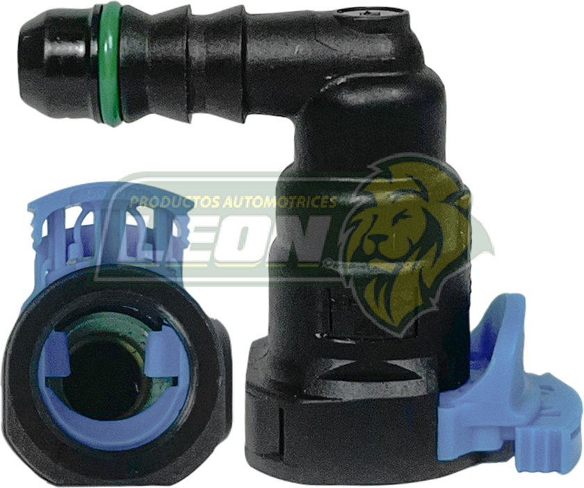 CONECTOR FILTRO GASOLINA 90° ØI1: 5/16 TUBO ØI2: 1/4 ESPIGA