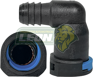 CONECTOR FILTRO GASOLINA 90° ØI1: 5/8 TUBO ØI2: 9/16 ESPIGA